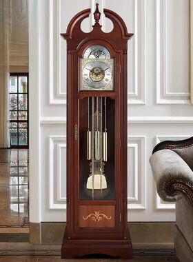 德国赫姆勒进口八音机芯钟表家用实木机芯机械落地钟客厅复古装饰