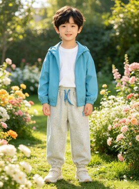 仓库孤品男女童都可以穿加绒米灰色束腿卫裤运动裤休闲裤150码