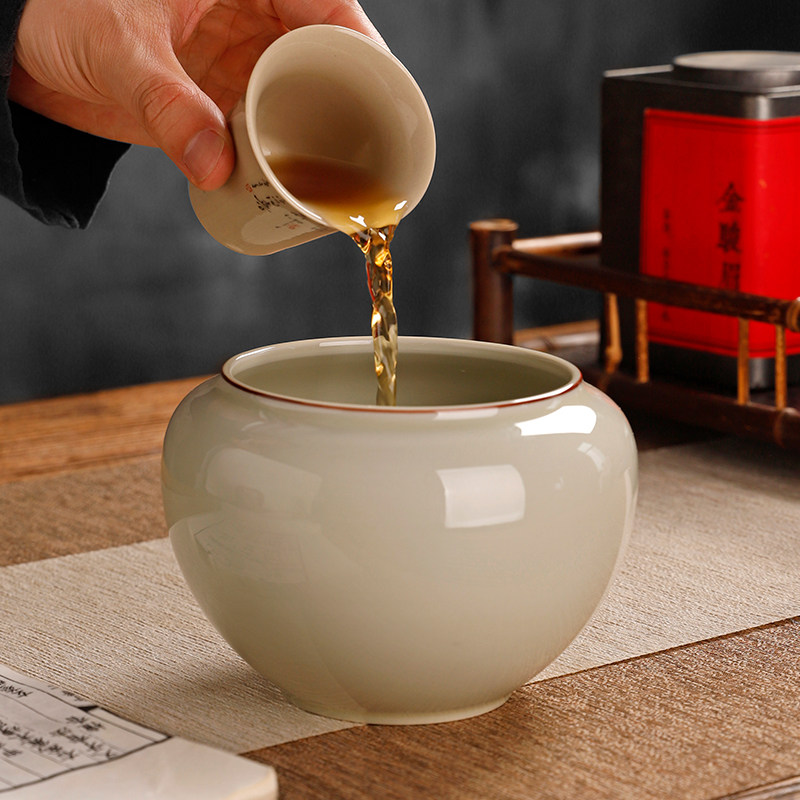 草木灰建水茶洗缸特大号高端茶渣缸水盂洗茶杯碗收纳笔洗茶具配件,餐饮具,茶道/零配,淘宝优惠券,粉丝福利购,淘宝优惠卷