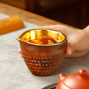 镶金包银竹根公道杯天然分茶器