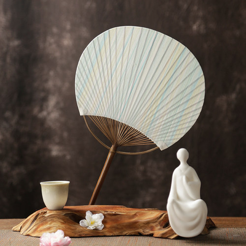 日式布面团扇夏季夏天和风中国风
