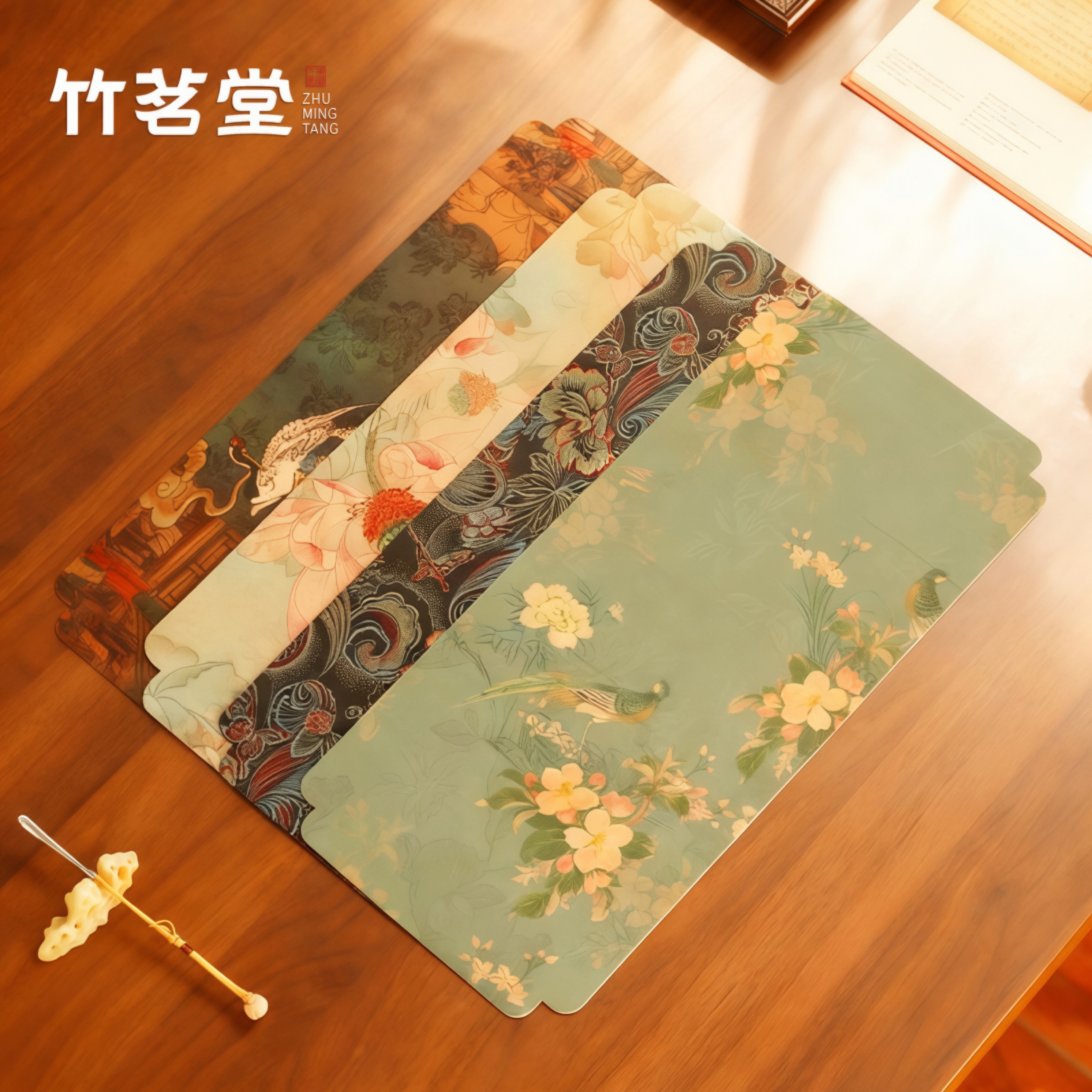 新中式缎面干泡席双面茶席茶垫