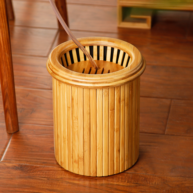 孟宗竹茶桶 茶盘排水管竹茶具茶水桶 茶道六君子零配件垃圾茶渣筒