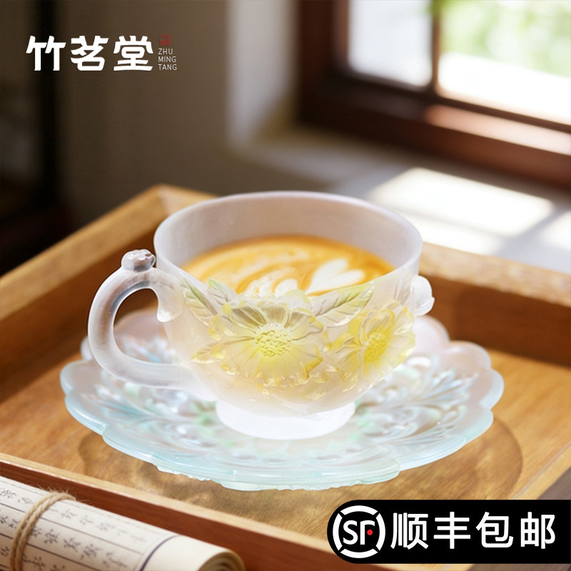 琉璃十二花神咖啡杯女耐高温早餐