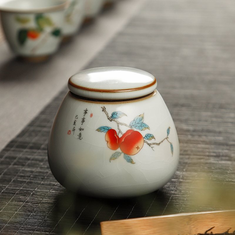 汝窑陶瓷茶叶罐密封大号小号茶仓
