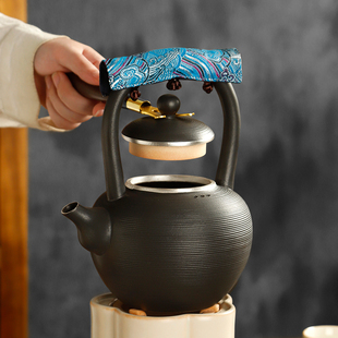 陶瓷复古家用烧水壶提梁壶明火煮茶器电陶炉煮茶套装围炉煮泡茶壶