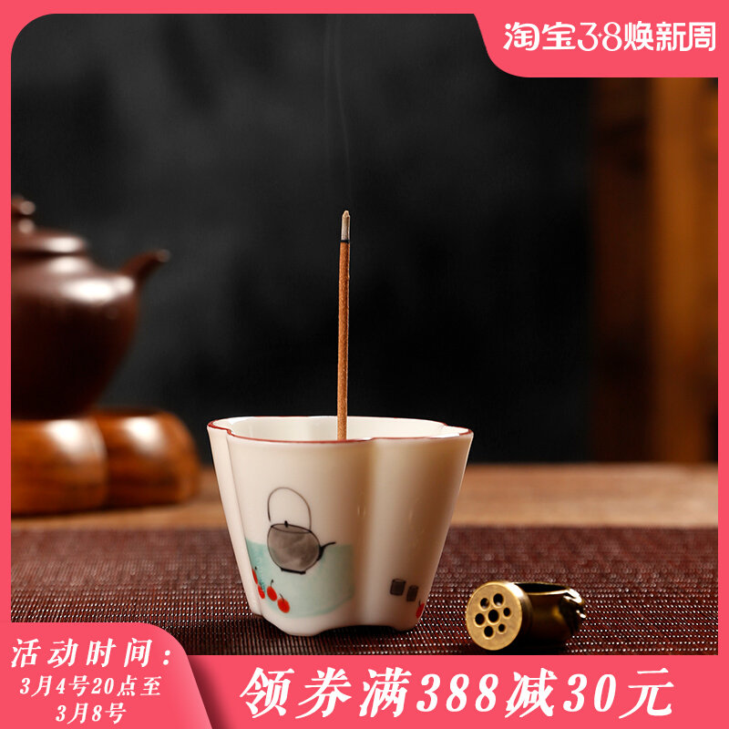 仿古白瓷香薰炉家用中式点香器陶瓷线香炉香插底座檀香盘香炉香座,纺织面料/辅料/配套,服装加工设备,淘宝优惠券,粉丝福利购,淘宝优惠卷