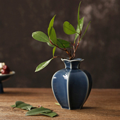 干花陶瓷罐茶道 禅意陶艺花瓶摆件茶桌插花 新中式 复古迷你小花器