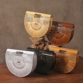 特色手工艺ins爆款 S同款 竹编包 手提包CULT竹篮包包女沙滩包GAIA