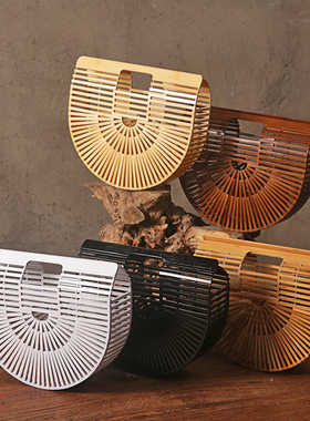 特色手工艺ins爆款竹编包 手提包CULT竹篮包包女沙滩包GAIA'S同款