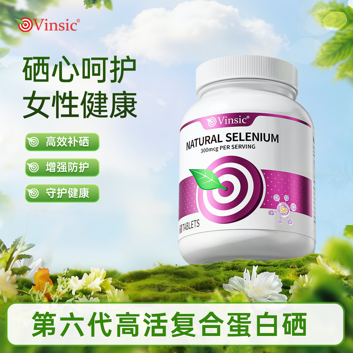 Vinsic文斯可麦芽硒片60硒
