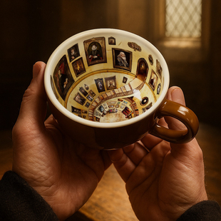 魔法学校塔楼杯杯水杯杯子釉中彩不现实商店 马克杯