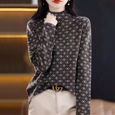 半高领德绒长袖保暖内搭打底衫女