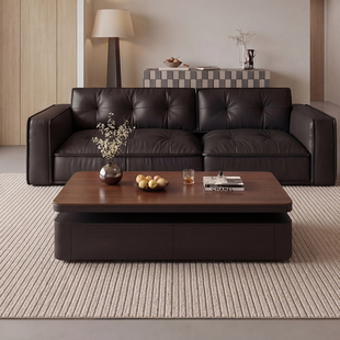 中古风烤漆茶几储物方形客厅家具高级感可定制实木多层板2026新款