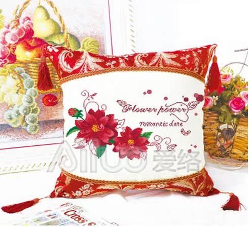 爱络新款精准印花十字绣卧室客厅抱枕枕套红色流苏花草恋爱物语|msdalam kategori rumah Fabrik, Cross Alat Jahit dan Aksesori, Cross Stitch Kit - dari Buy2taobao.com untuk memberikan perkhidmatan ejen Taobao profesional membeli
