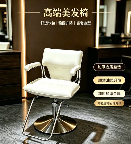 高端升级版美发椅理发店发廊专用可升降旋转烫染理发剪发沙发椅子