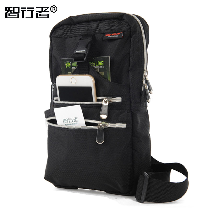 智行者韩版斜跨休闲运动帆布胸包
