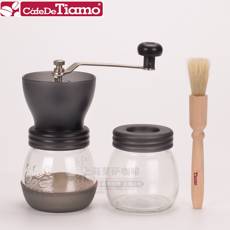 包邮 Tiamo 手摇咖啡磨豆机 水洗陶瓷芯手动粉磨机  咖啡研磨机