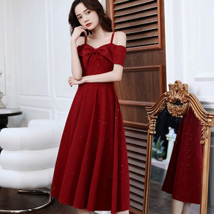 敬酒服新娘女2025年春秋新款 晚礼服裙 优雅气质结婚连衣裙回门便装