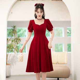 小个子连衣裙女 薄款 敬酒服新娘平时可穿夏季 结婚礼服订婚回门便装