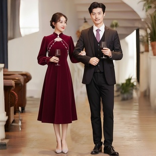 敬酒服新娘旗袍订婚礼服小个子结婚便装 连衣裙回门宴晚礼服 新中式