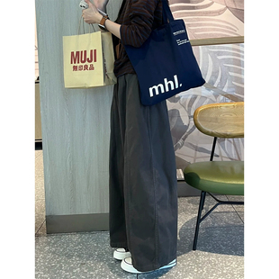 深灰色裤子女款秋小个子九分裤大码胖mm阔腿裤显瘦穿搭弯刀哈伦裤