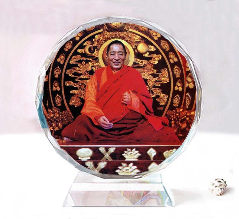 法王如意宝双面水晶像模型居家车载摆件台创意生日礼物纪念工艺品