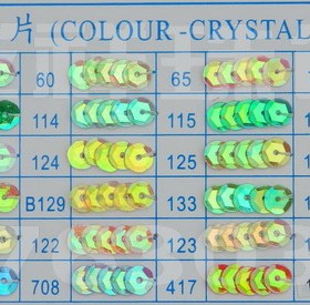 DIY珠片 七彩AB彩晶亮片/珠片 中孔平片/窝片 450克60色珠片 爆款