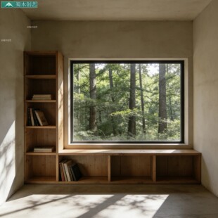 蜀木创艺简约实木书架落地储物柜现代家用L型转角书架收纳置物架