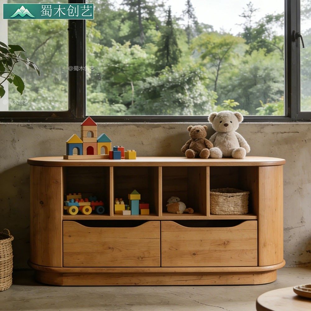 蜀木创艺实木儿童收纳储物柜儿童房收纳置物柜卧室圆角收纳架,住宅家具,儿童储物架/收纳架（原婴童）,淘宝优惠券,粉丝福利购,淘宝优惠卷