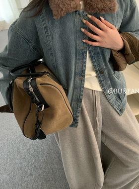 玥儿仔撞色水洗保暖羽绒服外套(配可拆卸羊羔毛毛领)55158