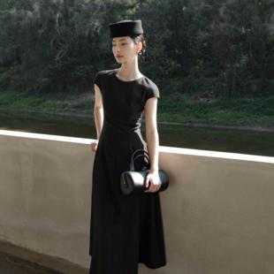 玥儿26年早春赫本风法式 小黑裙连衣裙OPS4297 盖袖
