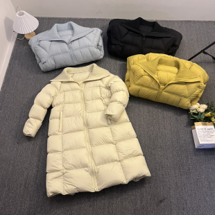 玥儿高蓬宽松翻领长款 过膝云朵泡芙保暖羽绒服外套5