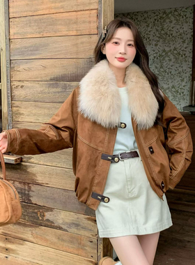 玥儿时髦炸街保暖加厚保暖羽绒服外套(配可拆真狐狸毛领)6007ff