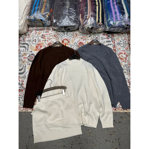 秋上新新趋势套装高品质高级色系毛衣+半身裙两件套35593+35593-1