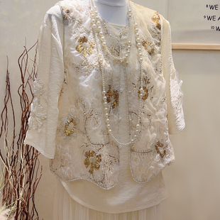 不含内搭 玥儿6年夏上新绝美中式 亮钻装 饰精致气质马甲 9529 YS1