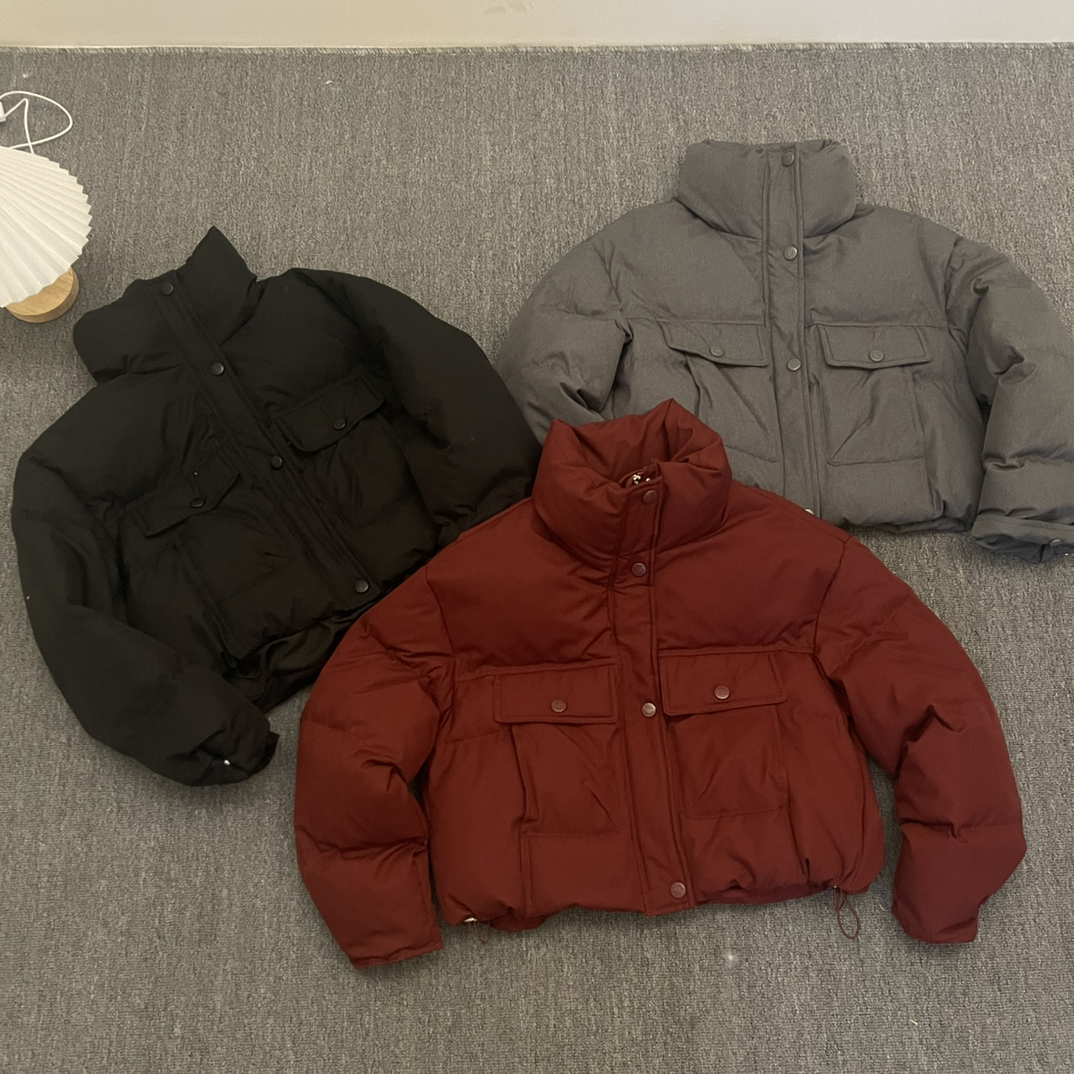 玥儿圣诞款新年款纯色百搭立领单排扣保暖羽绒服外套A2220-2