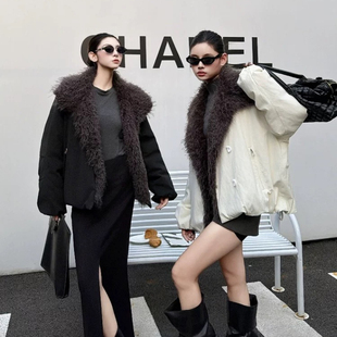 OH2865 不可拆环保毛毛领 玥儿小众百搭时尚 保暖羽绒服外套