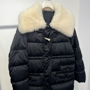 玥儿体剪裁高级感休闲保暖羽绒服外套 696 不可拆真羊羔毛领