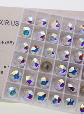 施家水钻1088奥地利水晶001AB幻彩 尖底圆形钻美甲堆钻手工耳钉钻