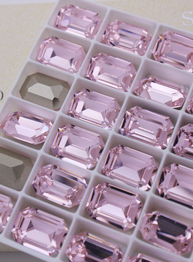 施家水钻4610方钻华子钻508蔷薇粉指甲饰品长方粉钻14*10MM尖底钻