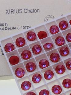 施钻水晶1088华子尖底圆形美甲钻L107D皇家红水晶手工DIY堆钻球
