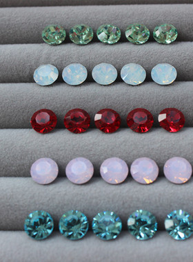 进口美饰玛尖底彩色圆形钻SS39美甲饰品立体堆钻指甲粘钻耳钉水钻