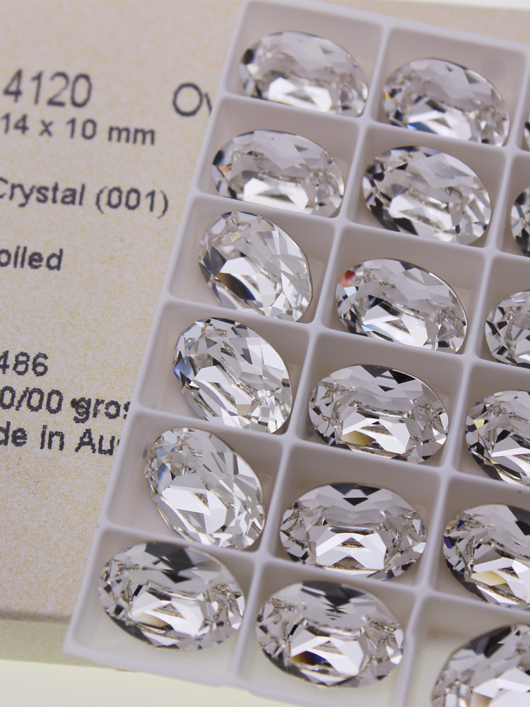 奥地利4120白色椭圆美甲施家钻