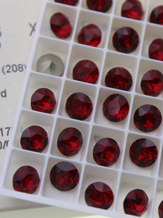 施钻水晶1088尖底圆钻208红色美甲立体堆钻球指甲饰品DIY奥地利钻