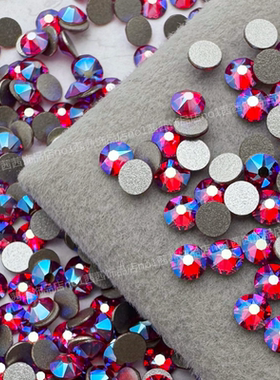 进口奥钻施家水晶2088平底华子美甲钻227SHIM浅红闪烁指甲饰品