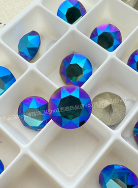 奥地利施家水晶1088尖底钻205SHIM绿色闪烁 美甲圆形堆钻球华子钻