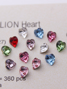 施家水钻4884尖底桃心美甲饰品爱心6.6 6MM手链DIY华子钻戒指配钻