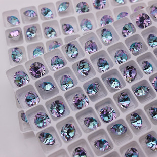 进口美诗玛尖底圆形水钻紫光 立体堆钻球美甲饰品配钻手工DIY亮钻