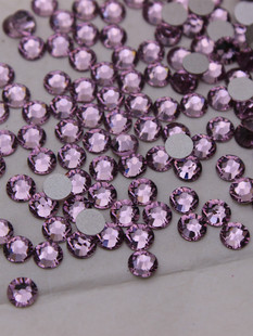 施家平底华子圆形钻奥地利水晶212浅紫不掉底美甲饰品指甲DIY贴钻